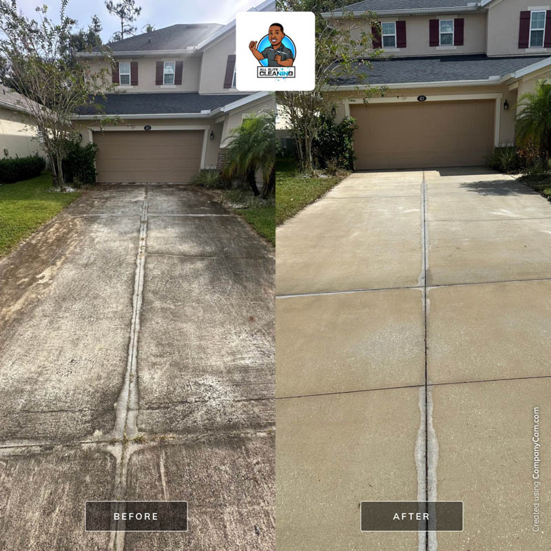 Driveway/Concrete Cleaning before after